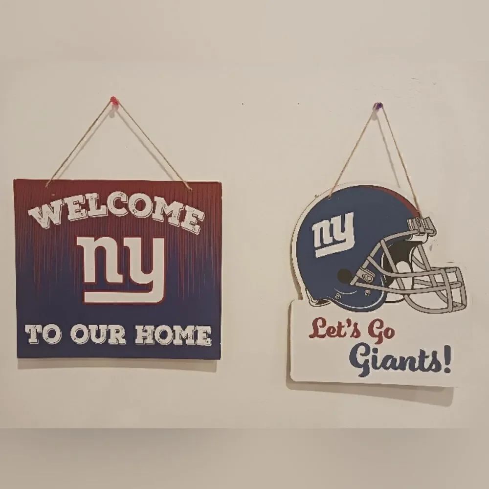 3 for 26 - NY Giants Hanging Wooden Decor Sign - Football